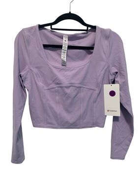 45. NWT Lululemon waist seamed nulu long sleeve WHITE Size 8